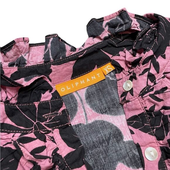 OLIPHANT Ruffle Front Blouse Dusty Rose Size XS - Picture 7 of 10